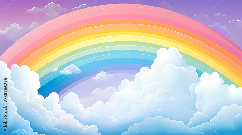Fototapeta premium Rainbow background, nature landscape