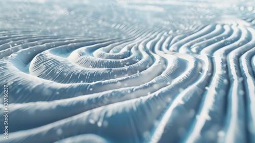 Fingerprint made of snow. Identification and verification of identity. Unique biometric frozen fingerprint