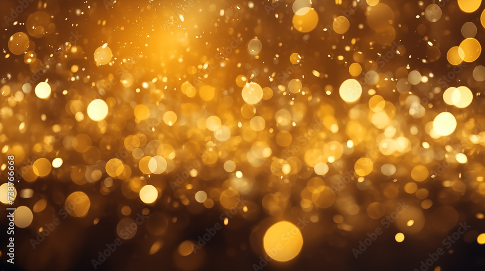 abstract bokeh background yellow light particles