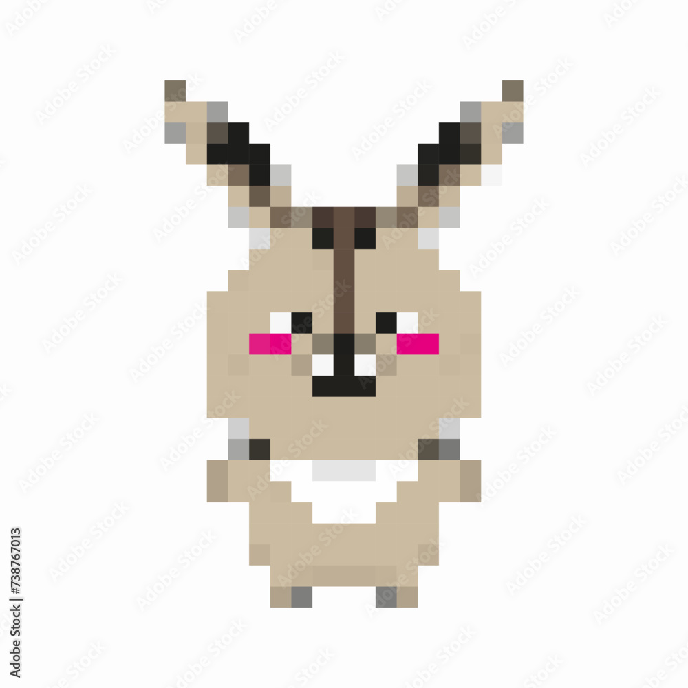 Obraz premium pixel cute rabbit vector isolated illustration