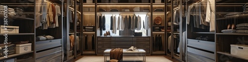 Luxury Walk-In Closet Organization in Home Interior Design © AIGen
