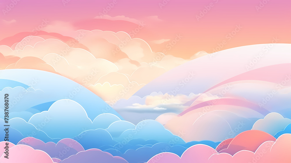 Rainbow background, nature landscape