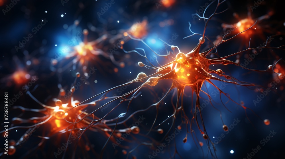 a close up of a nerve cell a close up of a nerve cell