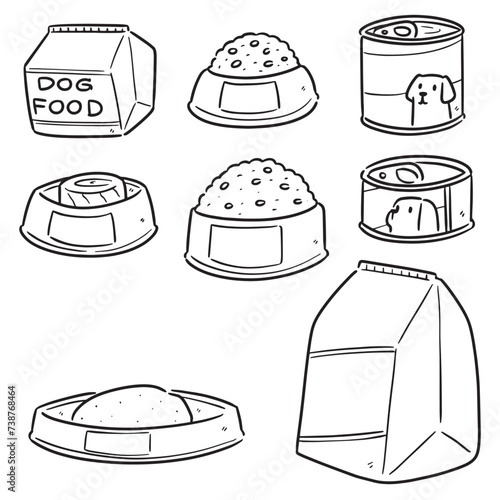 vector set of dog food