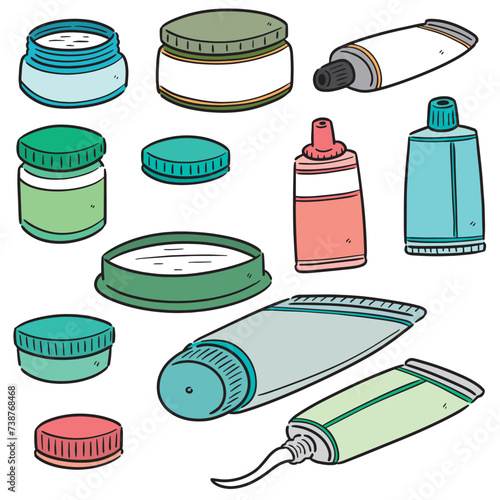 vector set of topical cosmetic and topical medicine