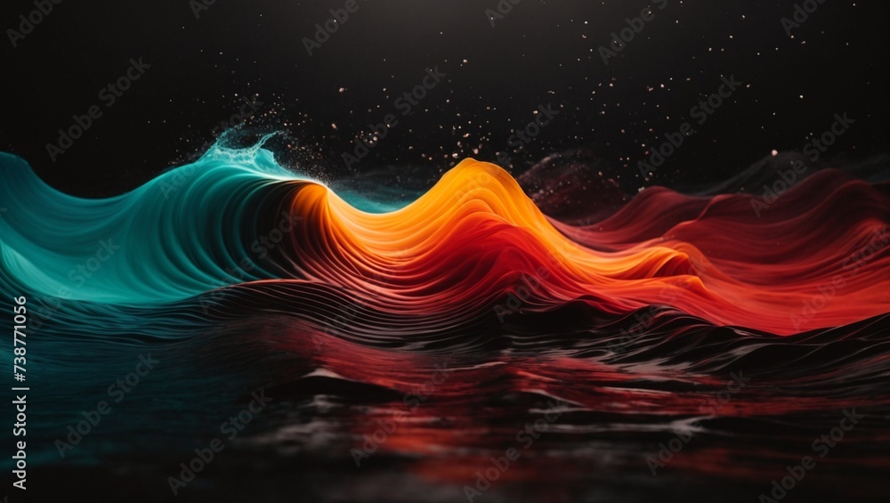 Dark abstract wallpaper, mesmerizing background in black grey and orange waves texture Dark abstract wallpaper, mesmerizing background in black grey and orange waves texture