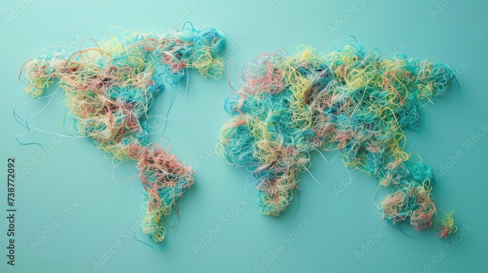 World map made of wite. All continents of the network world
World map made of wite. All continents of the network world