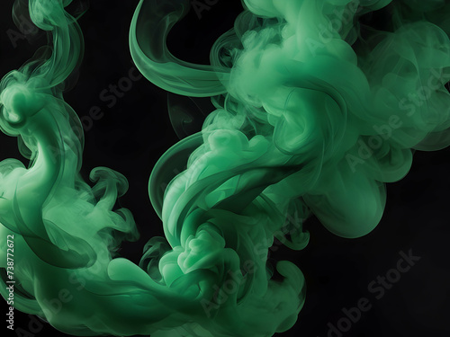 abstract green smoke with dark shades