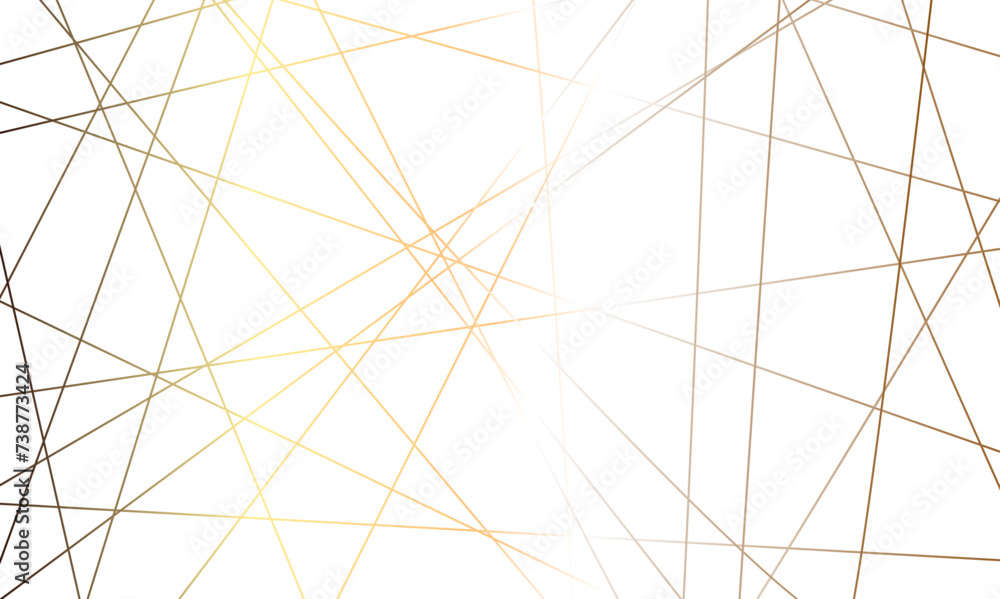 Obraz premium Abstract luxury seamless premium shiny golden random chaotic square and triangle lines on transparent background. Vector, illustration