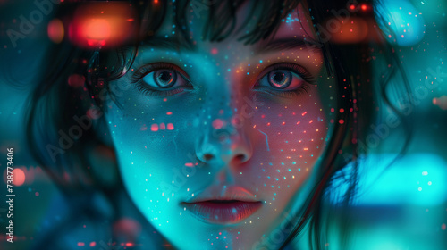 quantumania, portrait of a girl with a beautiful eyes