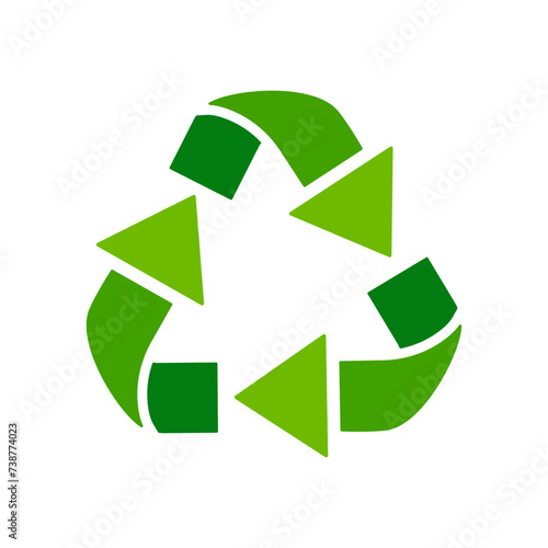 Recycle silhouette icon, vector cut silhouette for social media.
