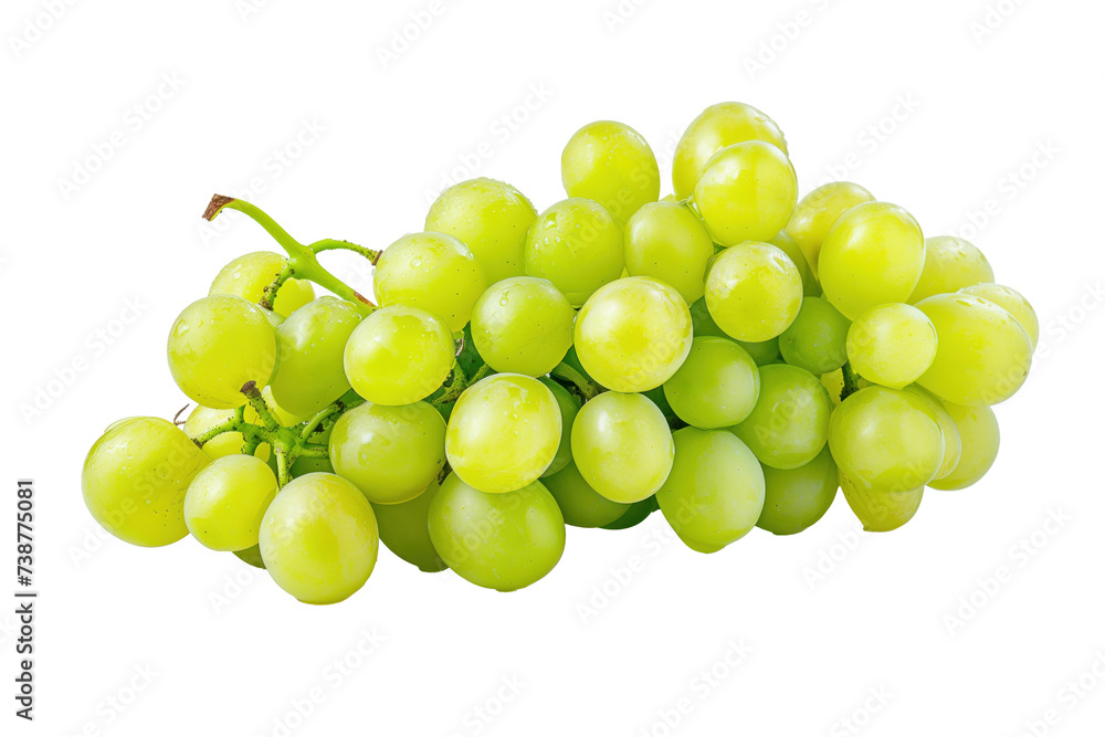 Fresh green grapes isolated