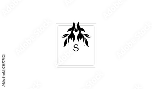 illustration of a silhouette of a leaf Alphabetical Logo
