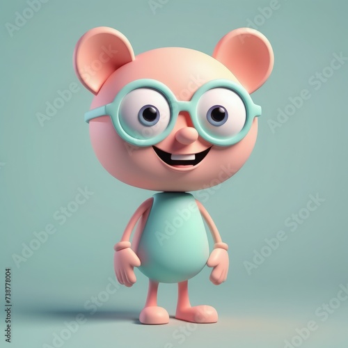 funny cartoon pig with a pink glasses. 3d rendering. funny cartoon pig with a pink glasses. 3d rendering. cute baby in pink cartoon character with a 3d rendering