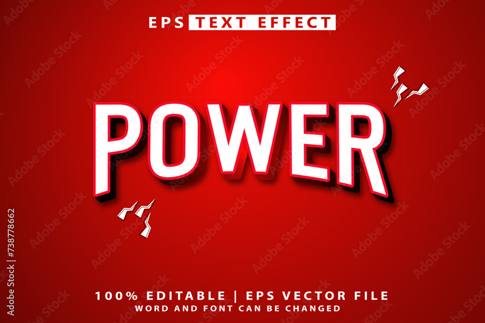 Power 3D style editable text effect
Power 3D style editable text effect