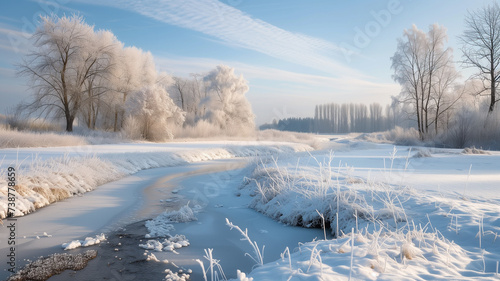 A serene winter landscape, embodying quiet and calmness. © CtrlN