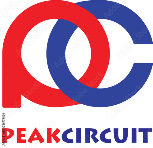 Peak circuit logo icon design on white background eps file