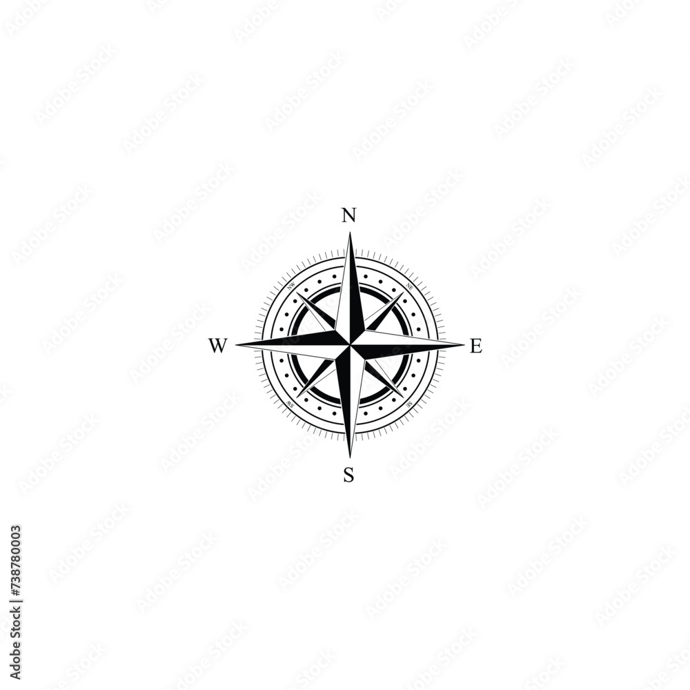 Logo compass design vector white background Logo compass design vector white background