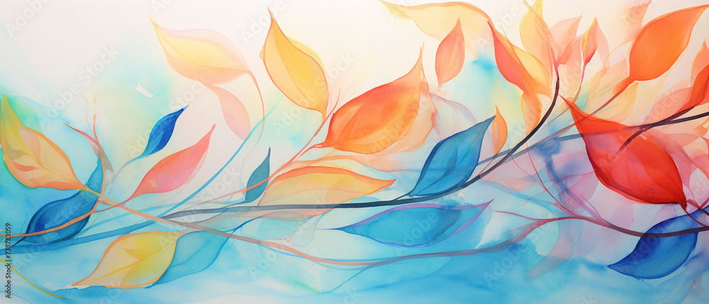 Vibrant watercolor painting of flowers, featuring bright hues and intricate brushwork.