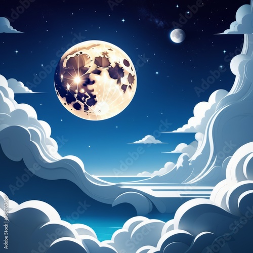 night sky background with clouds and moon vector illustration. eps 1 0. night sky background with clouds and moon vector illustration. eps 1 0. night sky with moon and stars