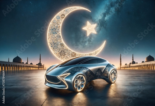 a car designed in the style of the crescent moon of Ramadan