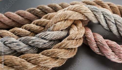 Team rope diverse strength connect partnership together teamwork unity communicate support. Strong diverse network rope team concept integrate braid color background cooperation empower power.