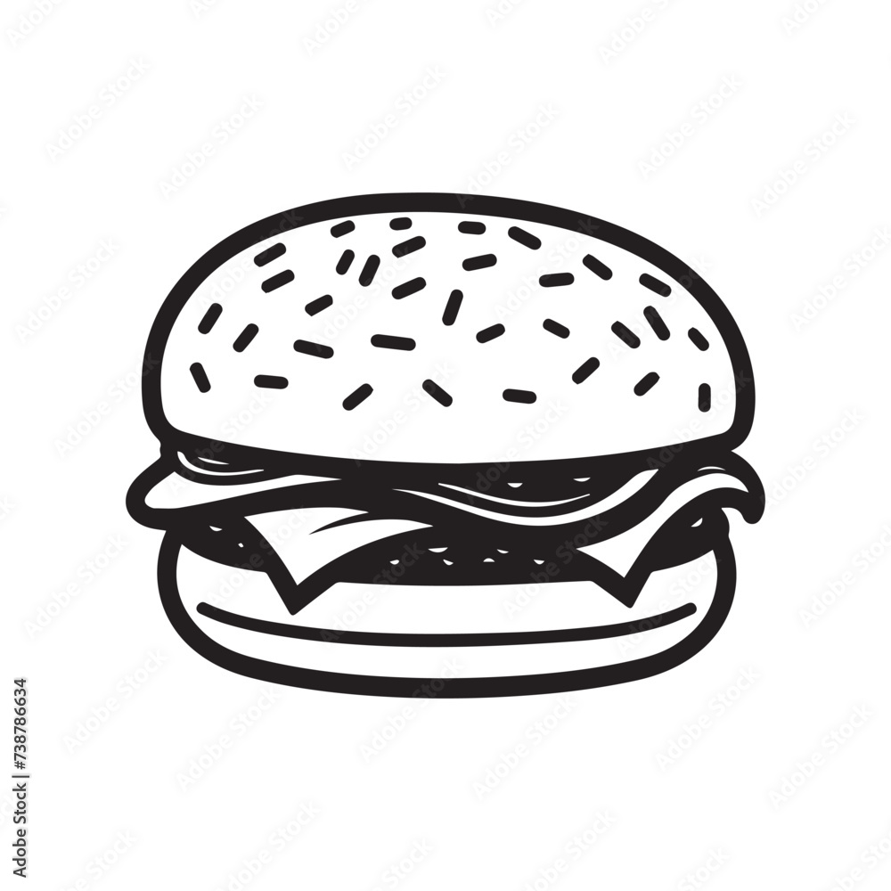 Burger Food icon white background vector design. Burger Food icon white background vector design.