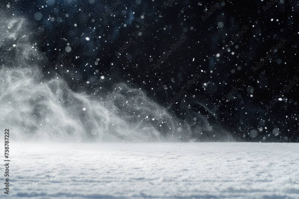 snow blizzard on black, extreme wind, fine particles snow blizzard on black, extreme wind, fine particles
