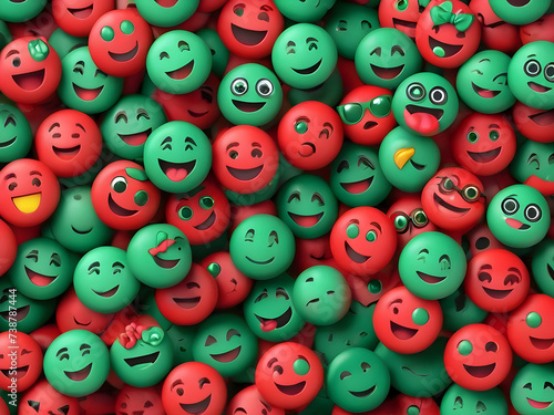 background with red and green color emoji photo