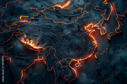 Volcanic map of China and Asia