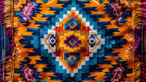 Colorful , peruvian rug textile. photo