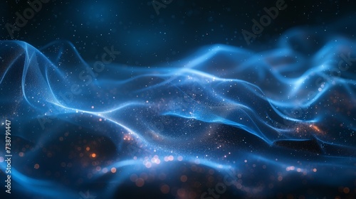 This image depicts an abstract digital art render of flowing lines resembling a starry night sky