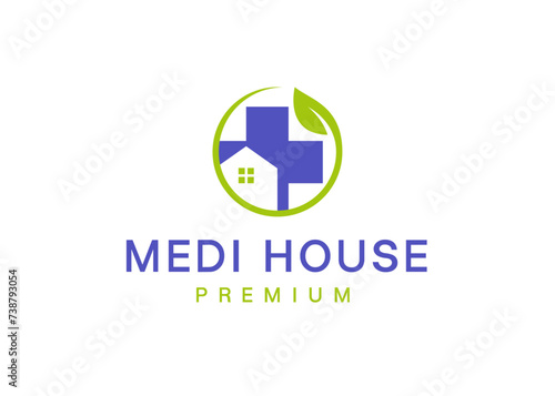 Medical cross and house logo, Vector medicare logo, Suitable logo for healthcare, hospital