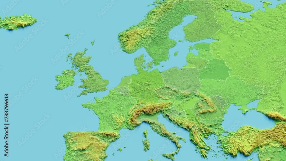 Germany Map 3D animated with Borders Germany Map 3D animated with Borders
