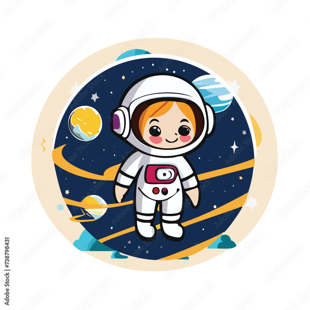 Naklejka premium cute astronaut illustration 
