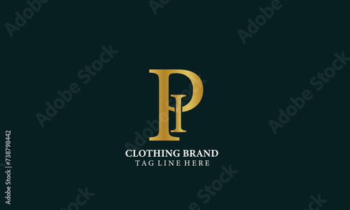 pi logo , clothing logo, letter logo, gold logo,