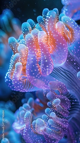 Vibrant Underwater Serenity: Sea Anemone in the Depths