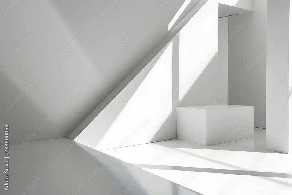 a white room with a shadow on the floor a white room with a shadow on the floor