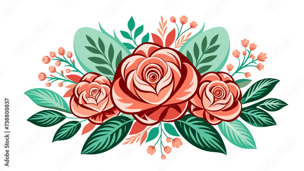 Flower bouquet isolated vector art Flower bouquet isolated vector art