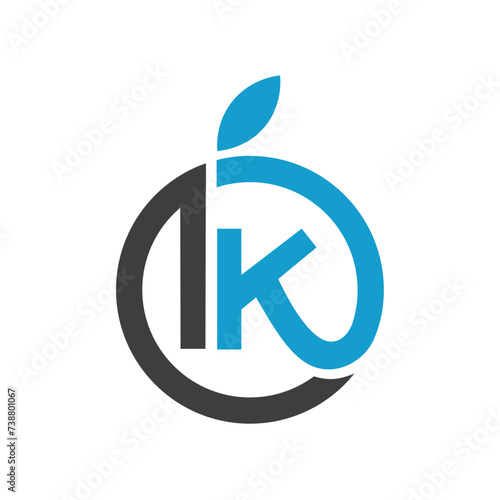Free Download Fruit letter IK logo icon design vector image - GFXLoad