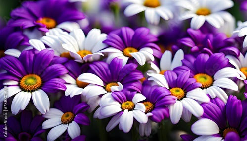 Purple and White Flowers Pattern Background