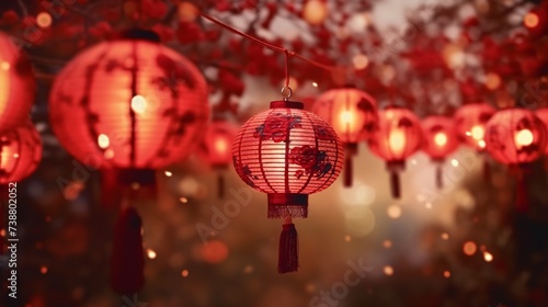 a group of red lanterns