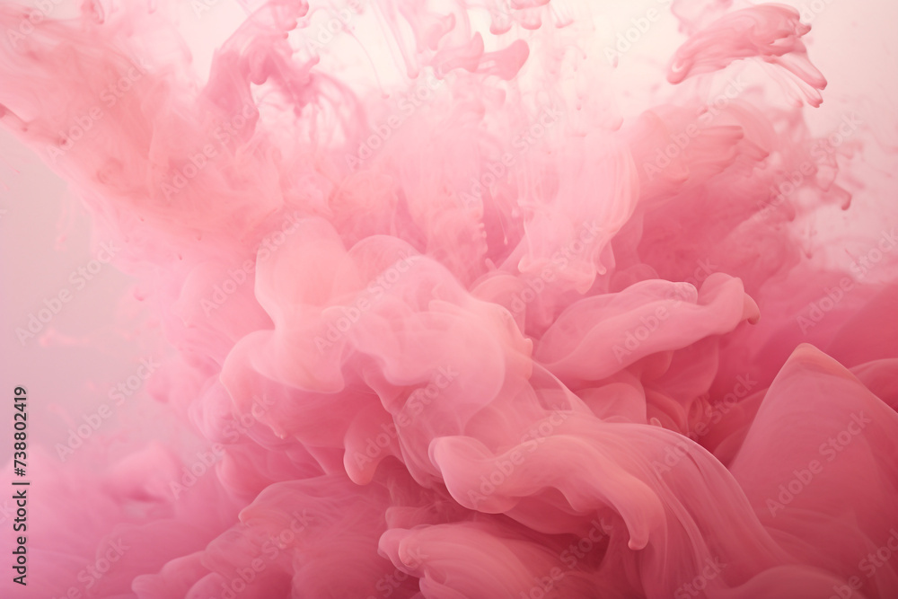 abstract particles of pink dust smoke, white background abstract particles of pink dust smoke, white background