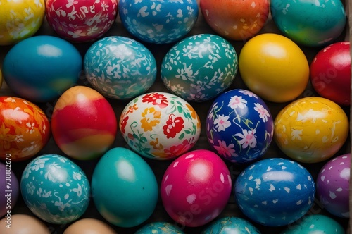 Easter colourful eggs background  © Tayyab