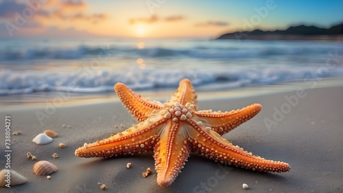 Starfish on the beach  Tranquil Starfish Scattered Along the Beach Shoreline  Vibrant Starfish Adorning Sun-Kissed Beaches  Starfish Dotted Across Pristine Sandy Beaches 