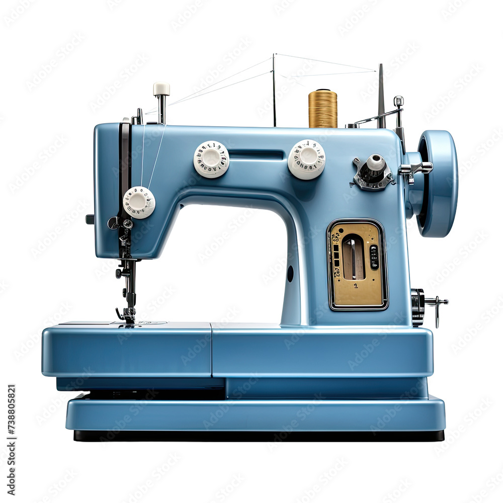Commercial Sewing Machine for Threads Isolated on white Background