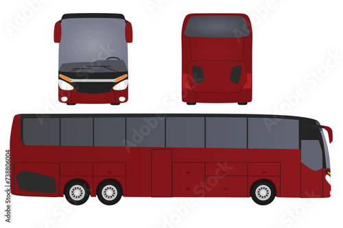 Red tourist bus. vector illustration