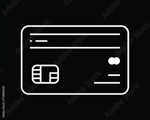 The credit card icon. Bank card symbol. Flat illustration. Button