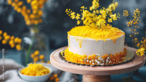 Sweet Elegance: Mimosa Cake for Women's Day, Union of Taste and Refinement.