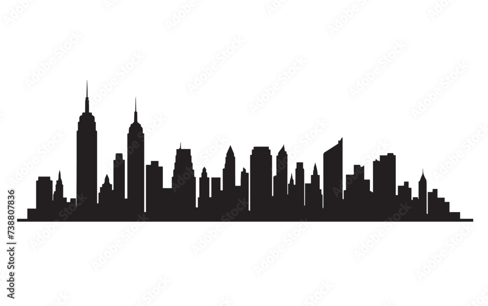 New York Skyline line silhouette